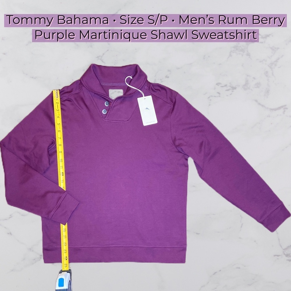 Tommy Bahama • Size S • Men’s Rum Berry Purple Martinique Shawl Sweatshirt - Picture 1 of 9